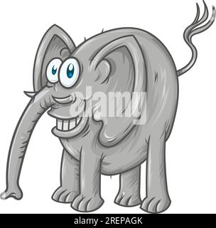 Cute cartoon elephant isolated. vector illustration Stock Vector