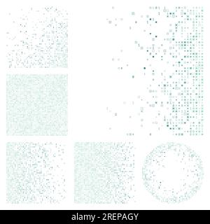 Digital cover. Dark mint color theme backgrounds. Gradient geometric patterns. Appealing vector illustration. Stock Vector