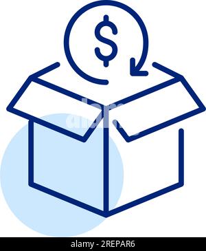 Customer rewards. Loyalty program bonuses in a delivery box. Pixel perfect icon Stock Vector