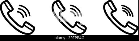 Set of linear phone icons as contact concept or call icon Stock Vector