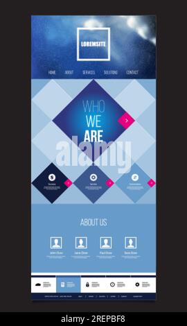 One Page Website Template with Unique Design - Mosaics Stock Vector