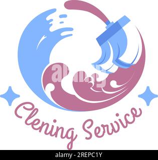 Cleaning service company logotype with brushes Stock Vector