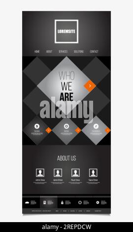One Page Website Template with Unique Design - Mosaics Stock Vector