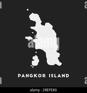 Pangkor Island icon. Map on dark background. Stylish Pangkor Island map with name. Vector illustration. Stock Vector