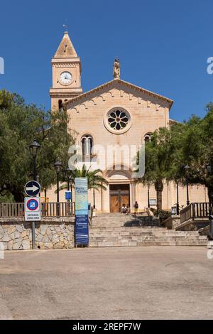 Mare de Deu del Carme Catholic church  in Porto Cristo, Majorca (Mallorca), Balearic Islands, Spain. Europe Stock Photo