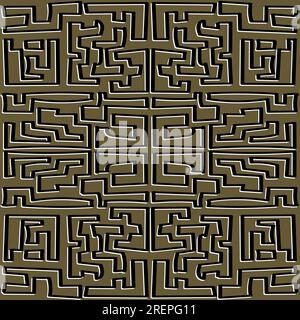 Seamless 3D pattern of antique elements. Can be used as wall decor, graphics. Stock Vector