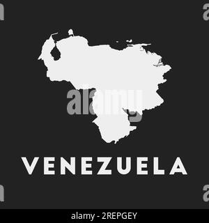 Venezuela icon. Country map on dark background. Stylish Venezuela map with country name. Vector illustration. Stock Vector