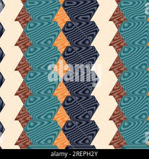 Seamless geometric pattern. Ethnic and tribal motifs. Patchwork ornament in bohemian style. Print for carpets, blankets, pillows. Vector illustration Stock Vector