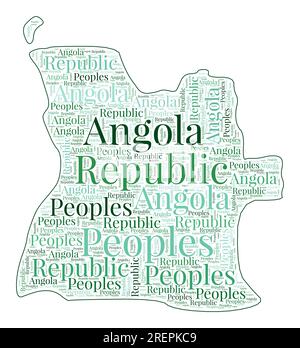 Angola map in modern style with flag of Angola on left side. Vector ...