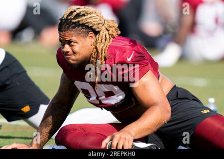 Washington Commanders defensive end Chase Young (99) warms up before the  start of an NFL football game, Sunday, Jan. 8, 2023, in Landover, Md. (AP  Photo/Patrick Semansky Stock Photo - Alamy