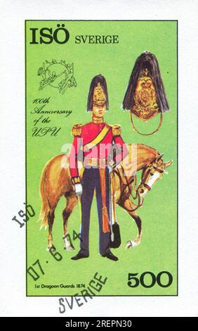 SWEDEN - CIRCA 1974: stamp printed by Sweden, shows dragoons, circa 1974 Stock Photo