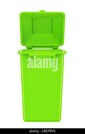 A new unbox light green large plastic bin isolated on white background ...