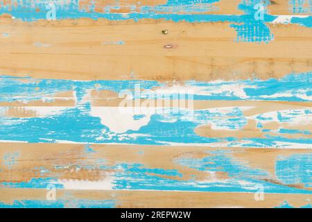 Blue stained rustic wood background. free layer Stock Photo
