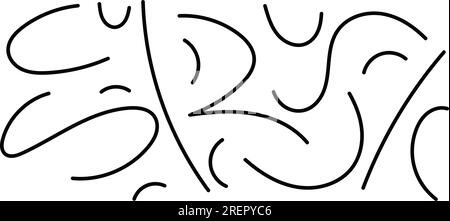 Geometric Shape Collection. Hand-drawn spirals, zigzag lines and circular vector curves. Elements capturing the essence of spring loop patterns. Flat Stock Vector