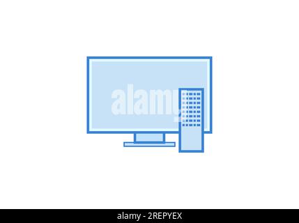 Black LED tv television screen blank on background Stock Vector