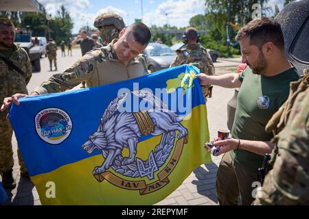 Members of Special Ukrainian army unit of drones operate DJI Mavic 3