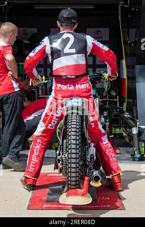 Wroclaw, Poland. 29th July, 2023. Patryk Dudek of Poland during the Monster Energy FIM Speedway World Cup Practice Final at Olimpijski Stadium in Wroclaw, Poland on July 28, 2023 (Photo by Andrew SURMA/ Credit: Sipa USA/Alamy Live News Stock Photo