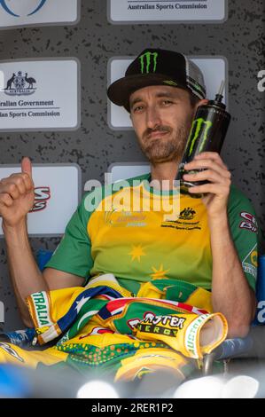 Wroclaw, Poland. 29th July, 2023. Chris Holder of Australia during the Monster Energy FIM Speedway World Cup Practice Final at Olimpijski Stadium in Wroclaw, Poland on July 28, 2023 (Photo by Andrew SURMA/ Credit: Sipa USA/Alamy Live News Stock Photo