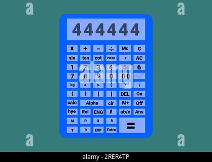 New calculator with numbers on screen, isolated on white background Stock Vector