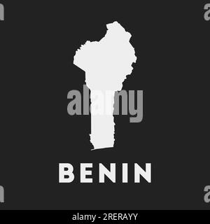 Benin icon. Country map on dark background. Stylish Benin map with country name. Vector illustration. Stock Vector