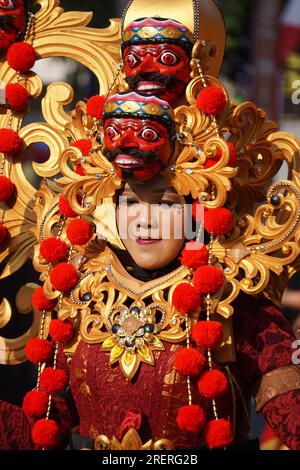 Topeng dance or beksan topeng dance from West Java. topeng dance is a dance whose dancers wear masks Stock Photo