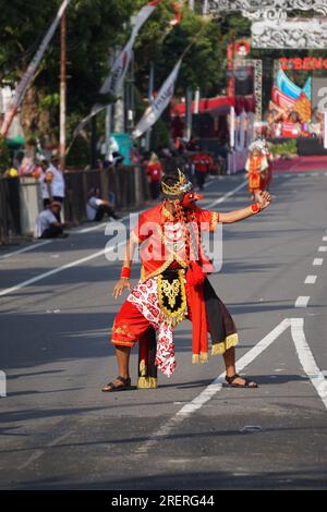 Topeng dance or beksan topeng dance from West Java. topeng dance is a dance whose dancers wear masks Stock Photo