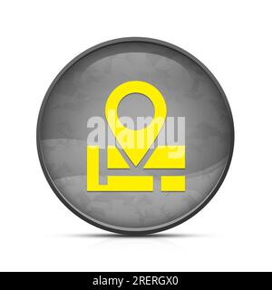 Address icon on classy splash black round button Stock Photo