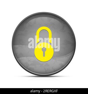 Lock icon on classy splash black round button Stock Photo