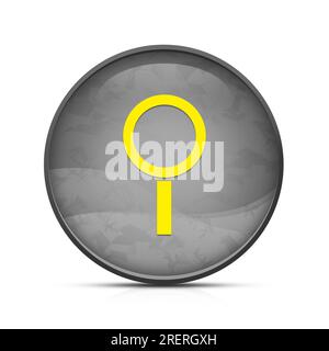 Search icon on classy splash black round button Stock Photo