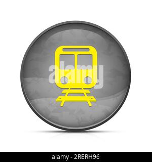 Train icon on classy splash black round button Stock Photo