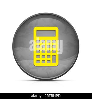 Calculator icon on classy splash black round button Stock Photo