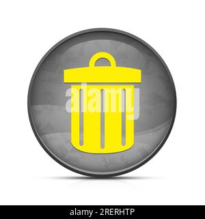 Recycle bin icon on classy splash black round button Stock Photo