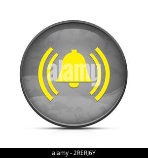 Alarm icon on classy splash black round button Stock Photo