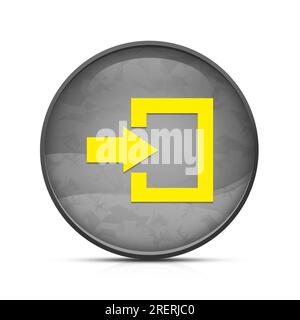 Login icon on classy splash black round button Stock Photo