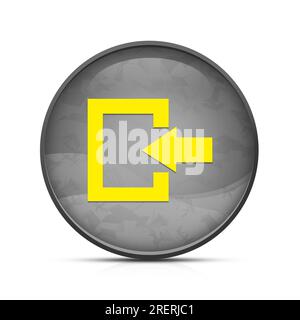 Logout icon on classy splash black round button Stock Photo