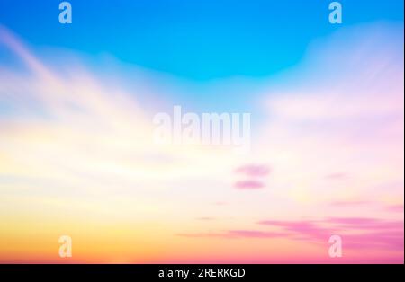 colorful gradient sky at summer, pastel tones of beautiful sunset Stock Photo