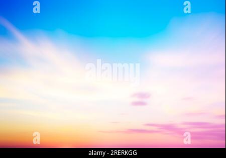 colorful gradient sky at summer, pastel tones of beautiful sunset Stock Photo