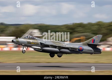 Hawker Hunter leaving the Royal International Air Tattoo 2023 Stock Photo
