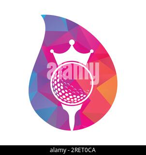 King golf vector logo design. Golf ball with crown vector icon. Stock Vector