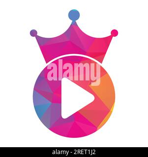 King Video vector logo design template. Royal film logo design vector. Stock Vector
