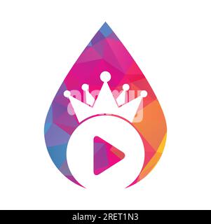 King Video vector logo design template. Royal film logo design vector. Stock Vector