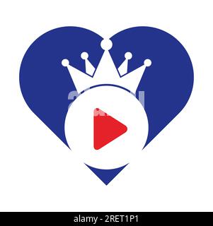 King Video vector logo design template. Royal film logo design vector. Stock Vector
