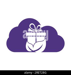 Gift Leaf logo concept vector. Nature Gift Logo Design Template. Unique surprise and organic logotype design template. Stock Vector