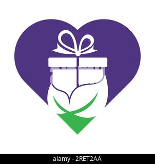 Gift Leaf logo concept vector. Nature Gift Logo Design Template. Stock Vector