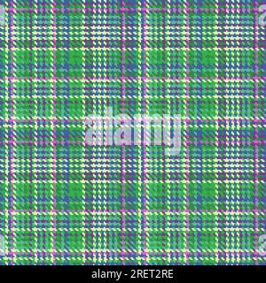 Pattern fabric vector of check background tartan with a plaid seamless textile texture in green and blue colors. Stock Vector