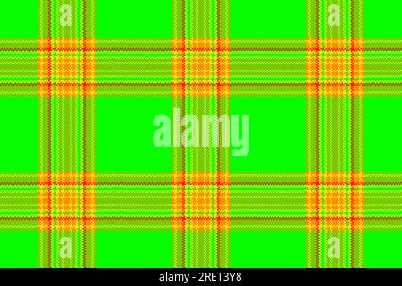 Textile pattern vector of plaid fabric seamless with a background texture check tartan in bright and dark orange colors. Stock Vector