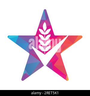 Wheat Grain Check Logo. Grain Wheat Logo Concept sign icon symbol Design. Stock Vector