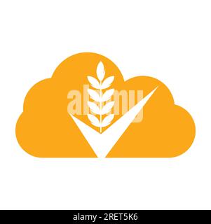 Wheat Grain Check Logo. Grain Wheat Logo Concept sign icon symbol Design. Stock Vector
