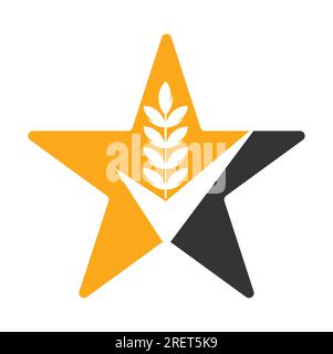 Wheat Grain Check Logo. Grain Wheat Logo Concept sign icon symbol Design. Stock Vector