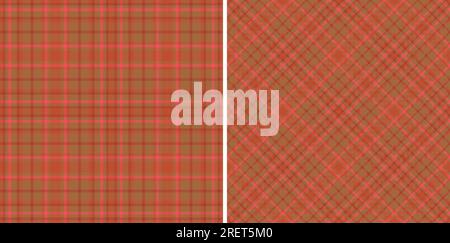 Pattern seamless textile of fabric tartan texture with a plaid check background vector in set. Stock Vector